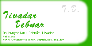 tivadar debnar business card